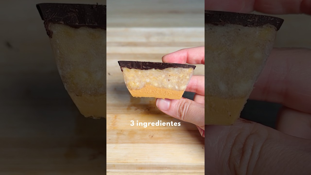 POSTRE SALUDABLE con 3 INGREDIENTES 🤤 #chocolate