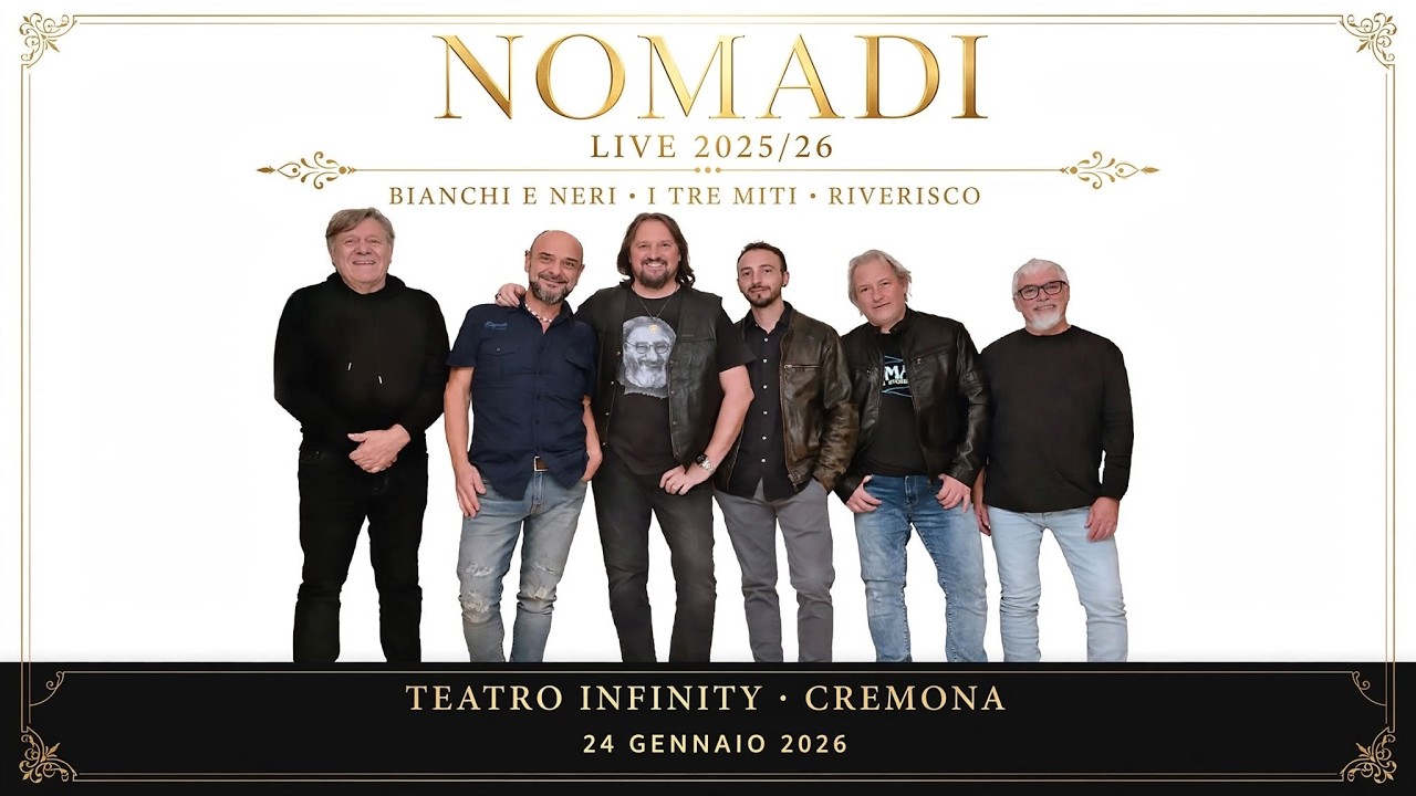 Nomadi - Bianchi e neri / I tre miti / Riverisco - Cremona 24/1/2026