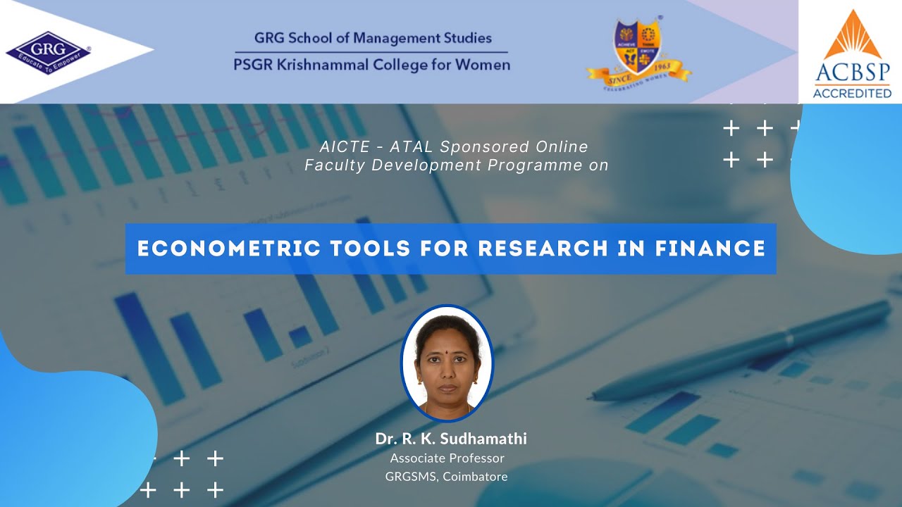 ATAL FDP - Research in Finance Using Eviews - Econometric tools for Research in Finance