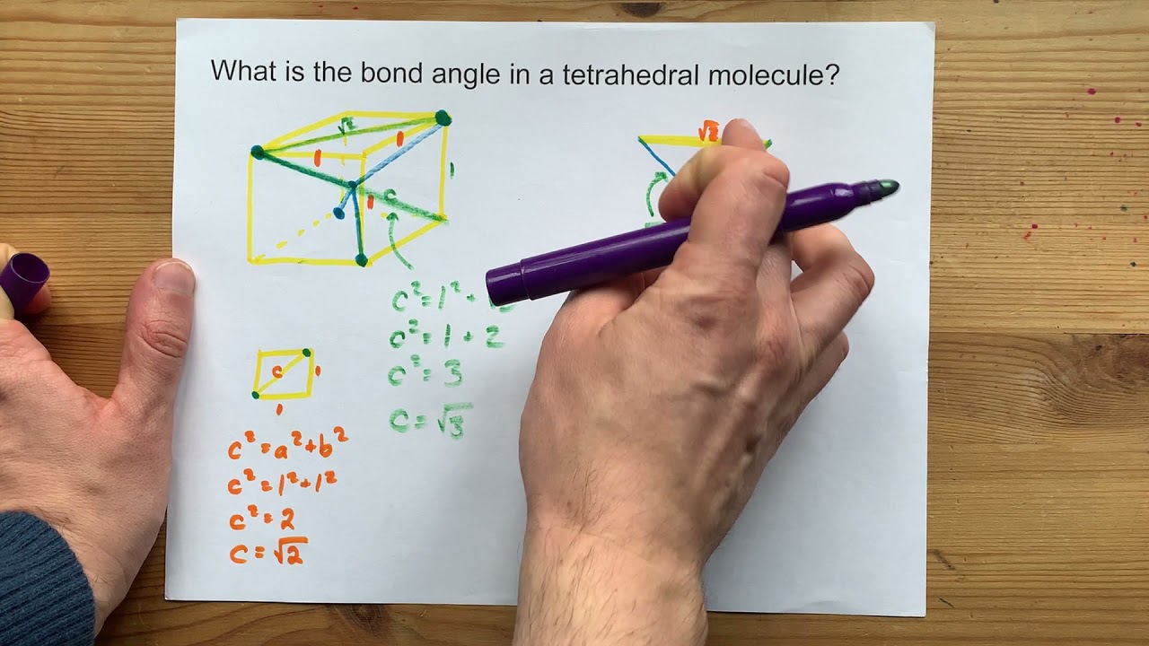 What is the bond angle in a tetrahedral molecule? (109.5)