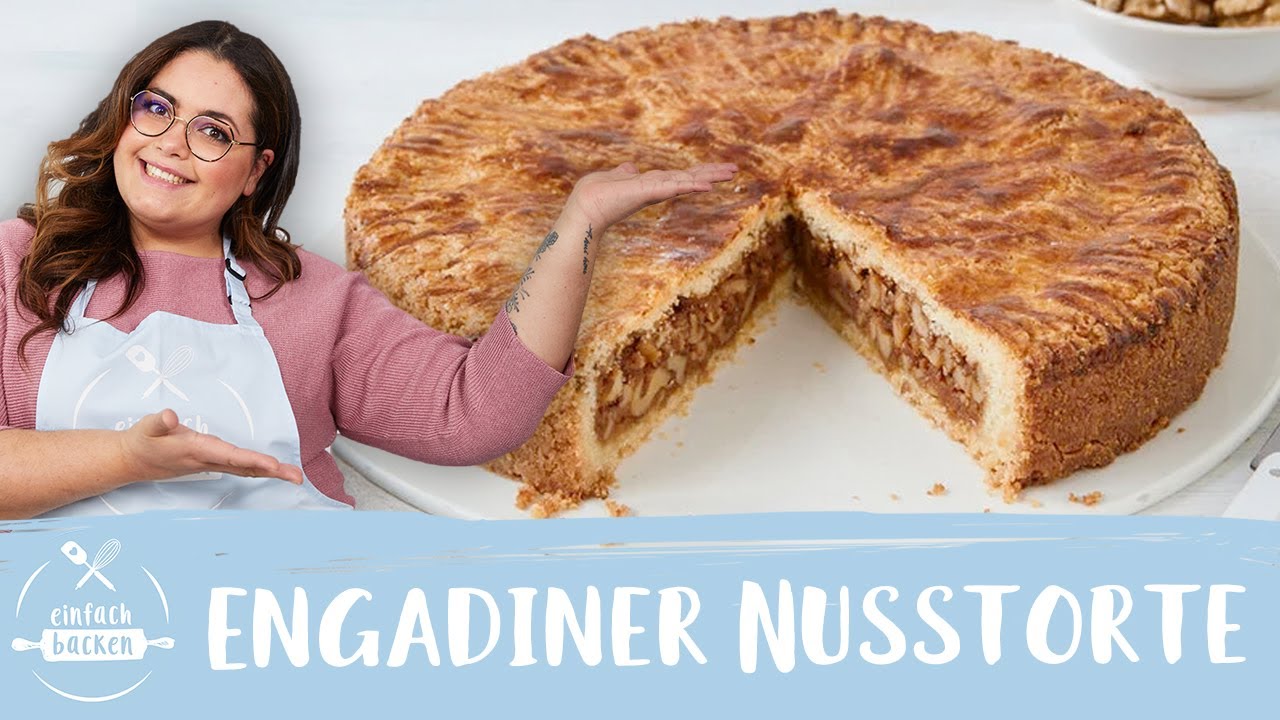 Bündner Nusstorte | Engadiner Nusstorte | Nusskuchen mit Walnüssen 😍🤫 I Einfach Backen