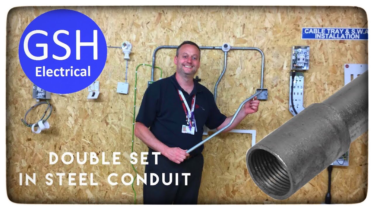 Electrical Practical Skills Bending Double Set in Steel Conduit (How to Bend 20mm Conduit Offset)
