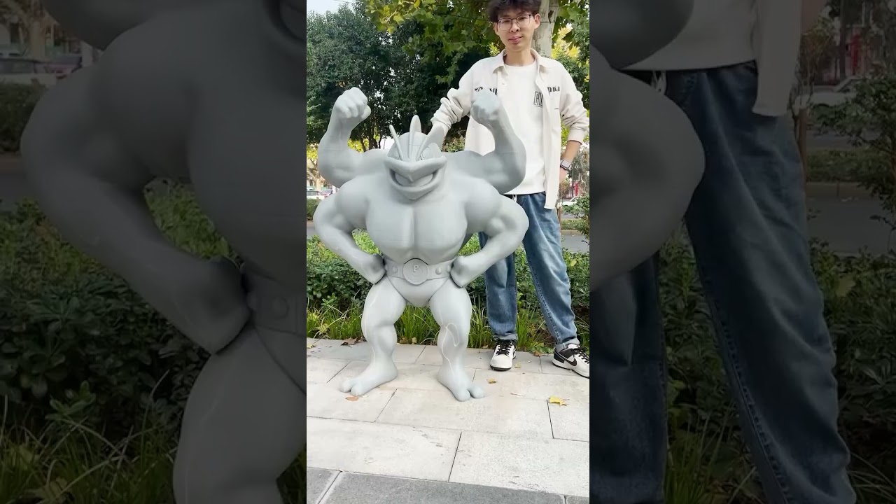 Life size 3D Printed Machamp with the Dowell 3D Printer #shorts #pokemon #3dprinting
