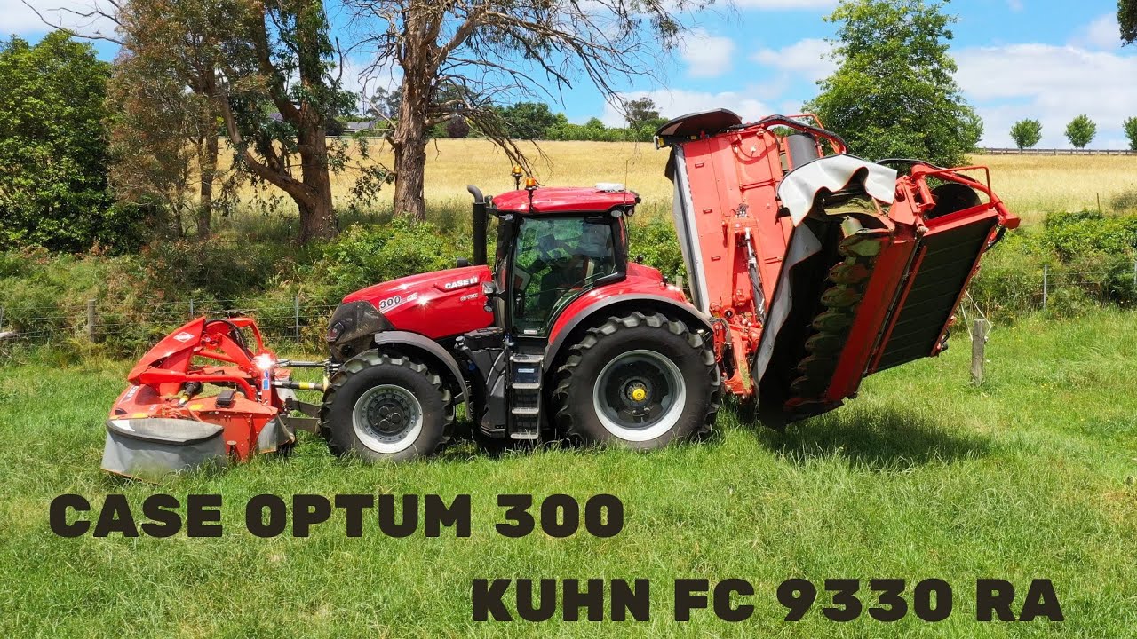 BEAST MODE MOWING! Case OPTUM 300 & KUHN FC 9330 RA