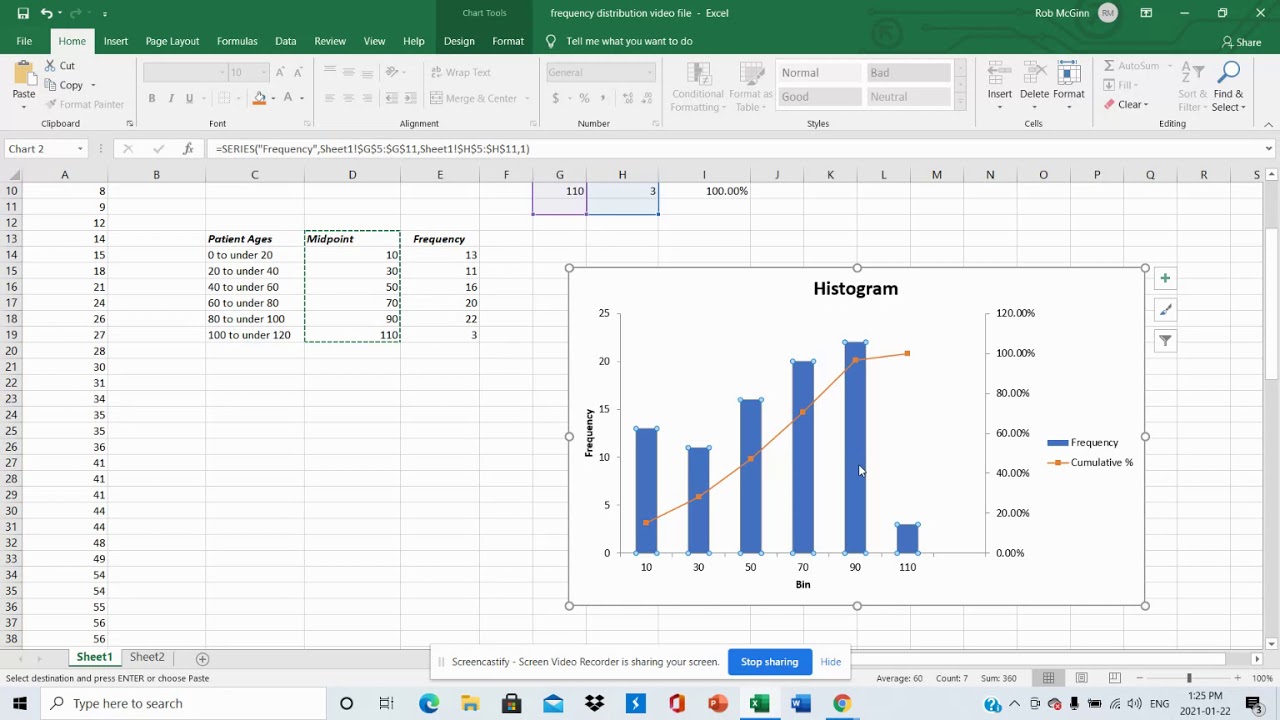 Cumulative Frequency Polygon in Excel