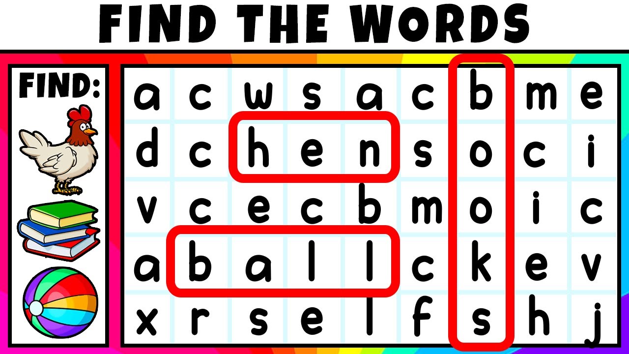 English Word Search - Spelling Game for Kids