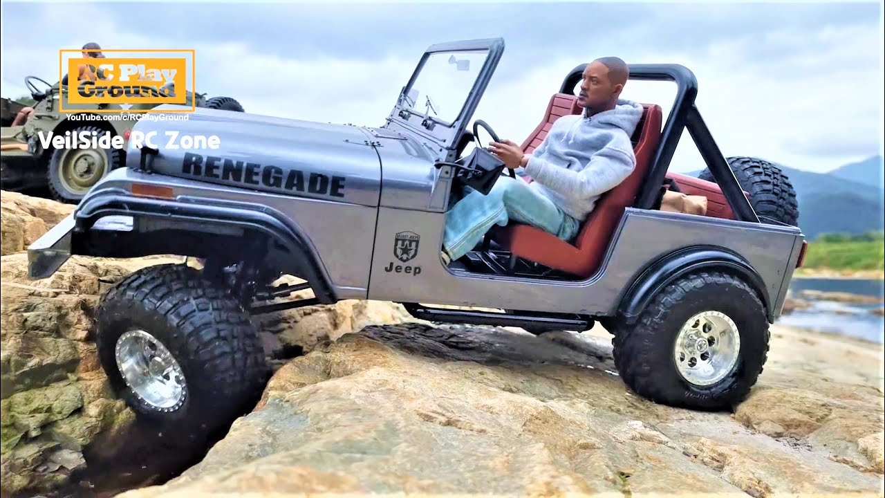 1/6 scale Jeep CJ & Willys Jeep RocHobby Rock Crawling ASMR