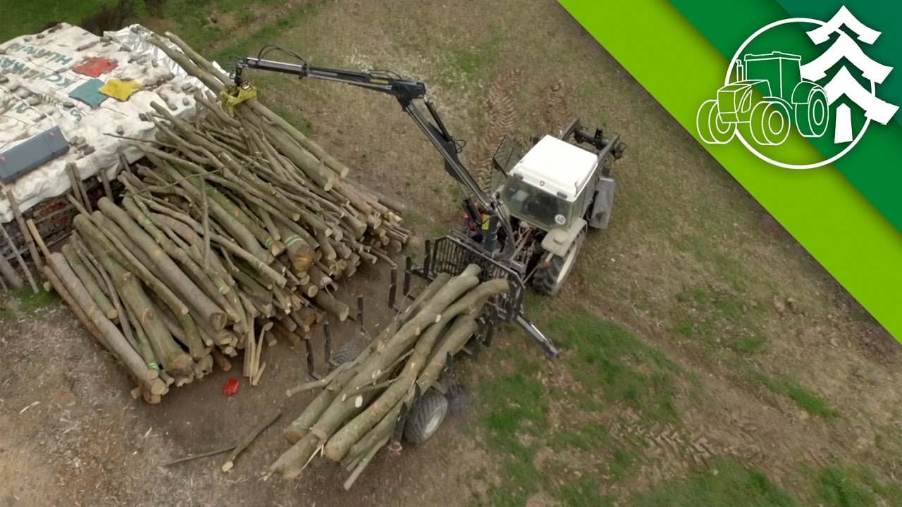Holz fahren mit Eigenbau Rückewagen und Hürlimann H-306-XE | Landtechnik Waldhessen | Cinematic