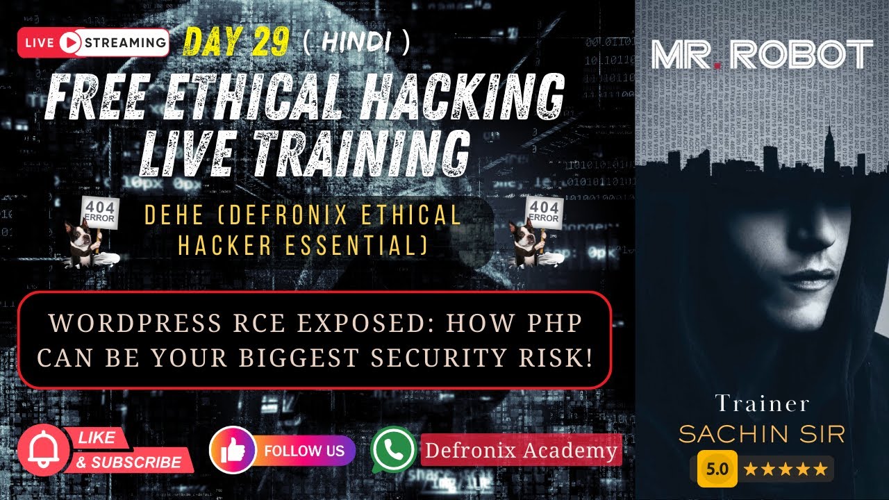 Day-29 Wordpress Remote Code Execution Vulnerability - Ethical Hacking Free DEHE Course [ Hindi ]
