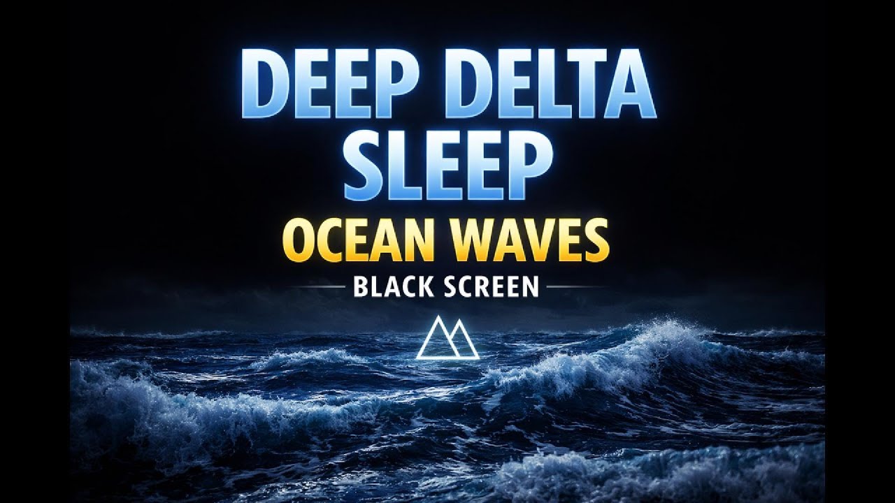 Deep Ocean Waves 2hz Black Screen Sleep Sound