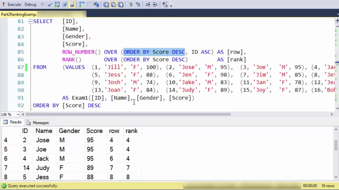 SQL Ranking Functions: Part 2 Rank, Row_Number, and Dense_Rank