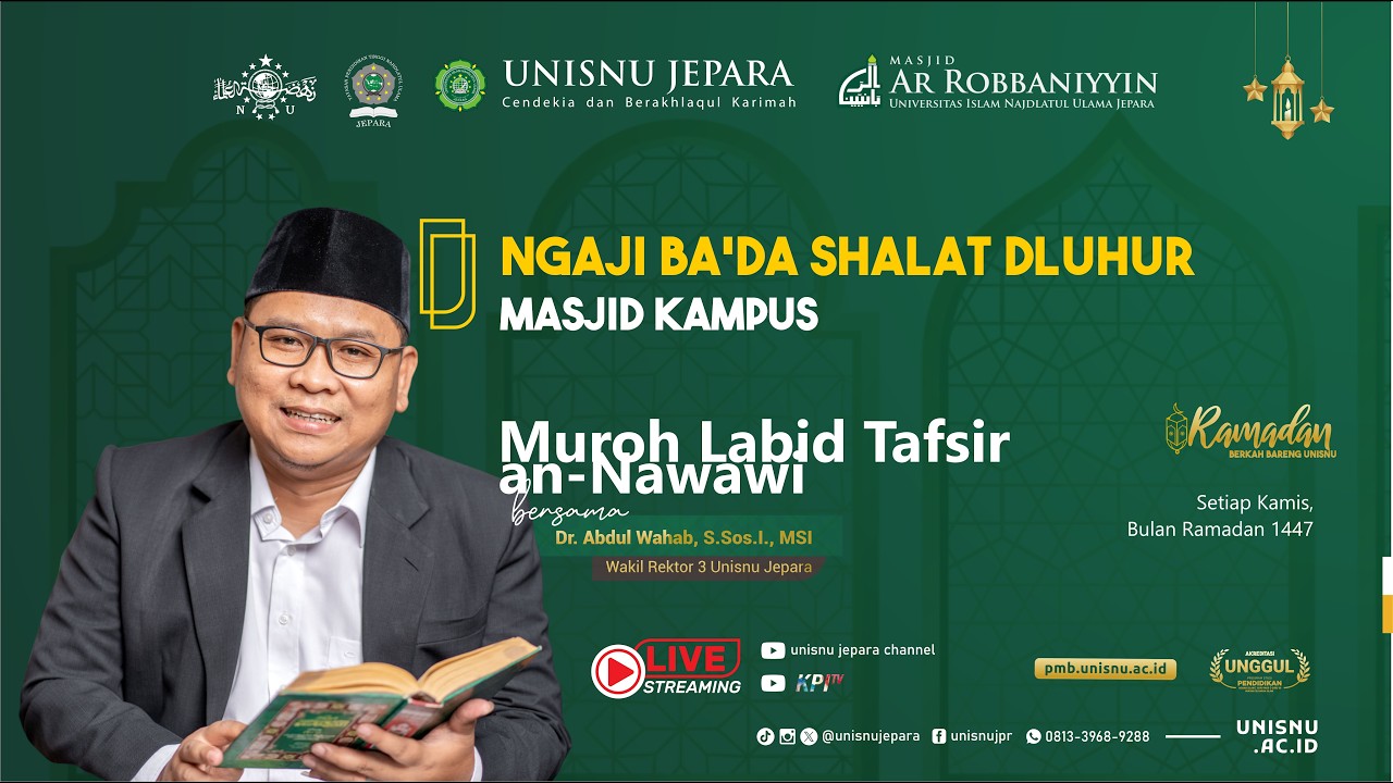 Ngaji Ba'da Dzuhur | Muroh Labid Tafsir an-NAwawi | Dr. Abdul Wahab, S.Sos.I., M.S.I. #8