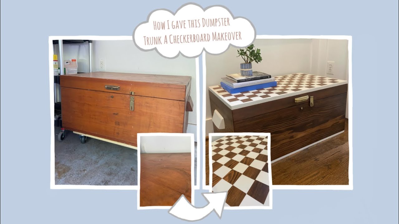Dumpster Makeover - I used a checkerboard pattern for the first time