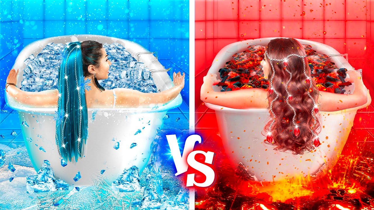 Fire Girl vs Water Girl! Girl on Fire vs Icy Girl