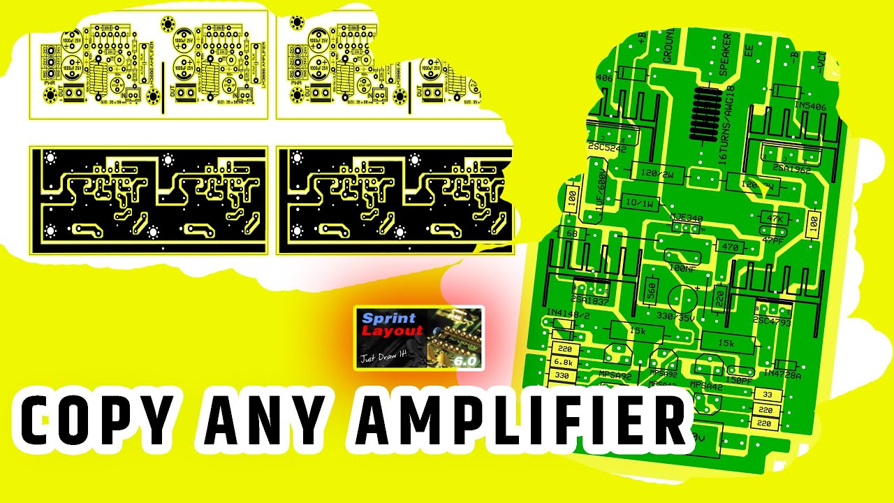 Copy any Amplifier circuit (karein koi bhi circuit board )//Sprint Layout se
