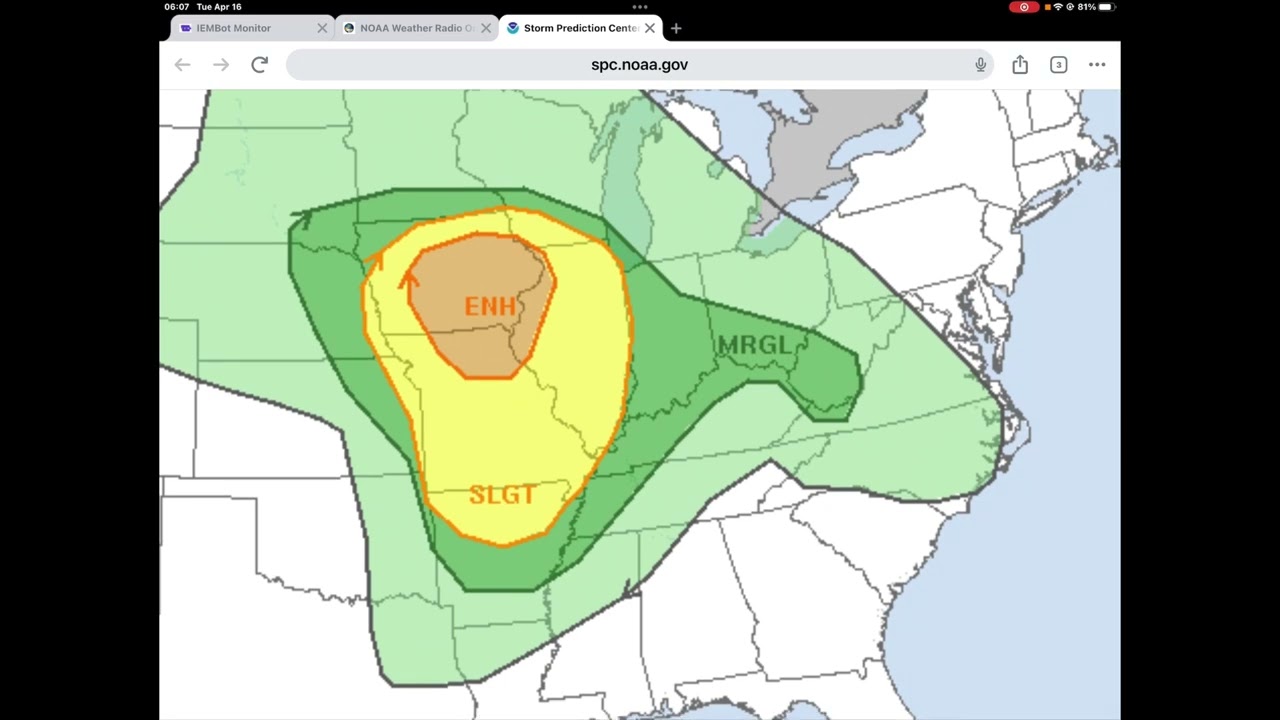 Enhanced Risk For Parts Of Iowa And Northern Missouri
