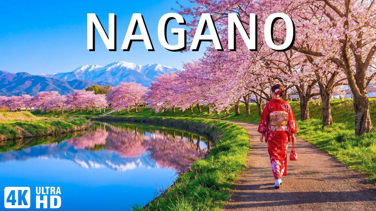 Spring in Nagano 4K 🌸 Discover Japan’s Hidden Alpine Sakura & Snowy Peaks Therapy