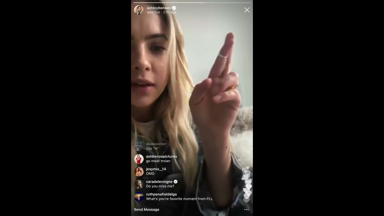 Cara Delevingne flirting with Ashley Benson on the Instagram LIVE