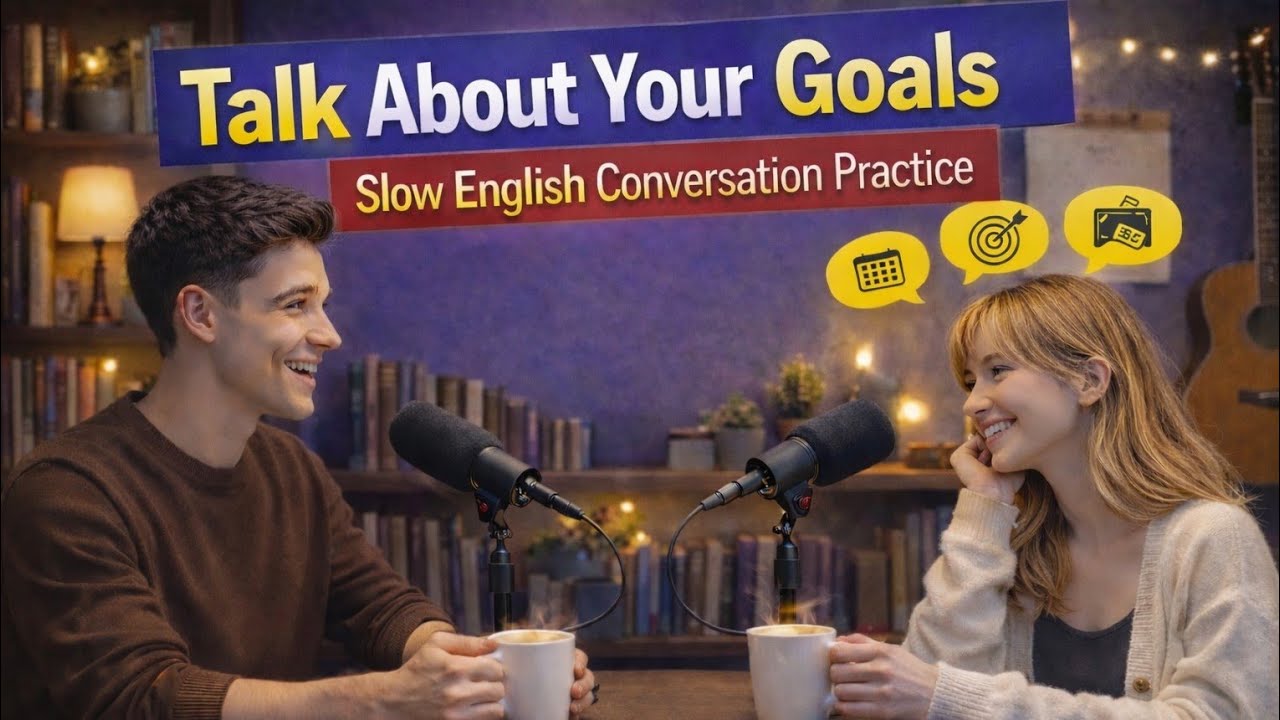 Talking About Goals in English | Real Conversation Practice | Slow English Conversation Practice..