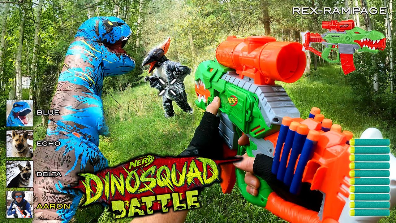 NERF GUN DINOSQUAD BATTLE 3 | Nerf First Person Shooter!