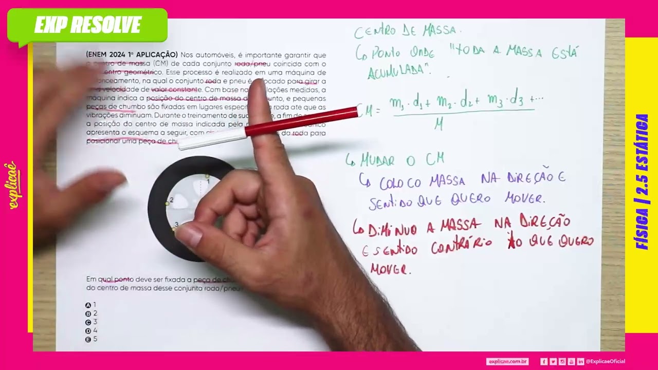 NOS AUTOMÓVEIS, É IMPORTANTE GARANTIR QUE O CENTRO DE MASSA (CM) (...) | ESTÁTICA