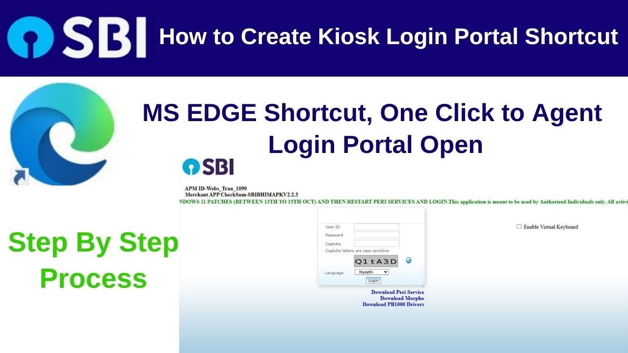 SBI Kiosk Agent Login Portal Create a Desktop Shortcut | Step by Step Process