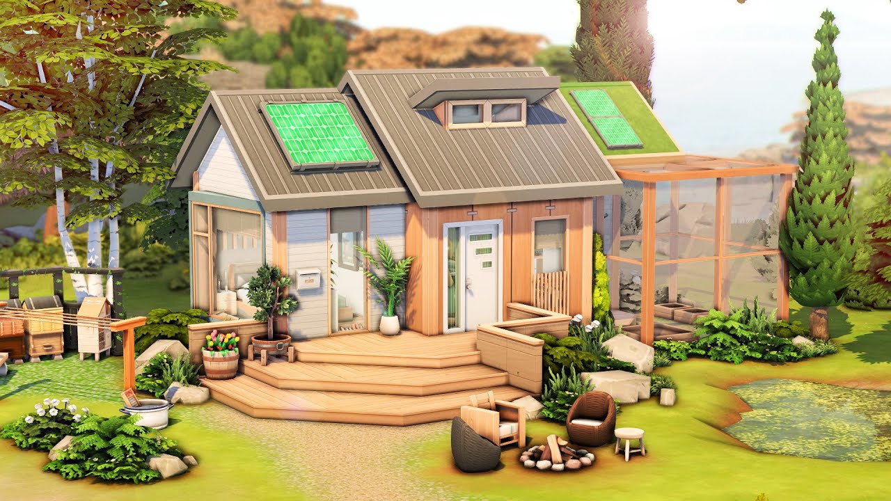 ECO TINY HOUSE 🌳 | The Sims 4 Speed Build