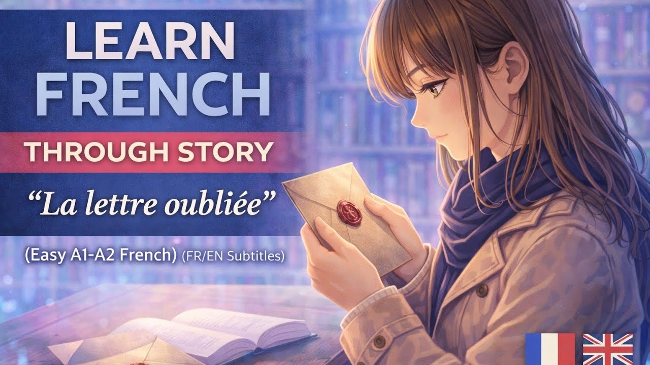 Learn French Through Story – La lettre oubliée (Easy A1–A2 French) (FR/EN Subtitles)