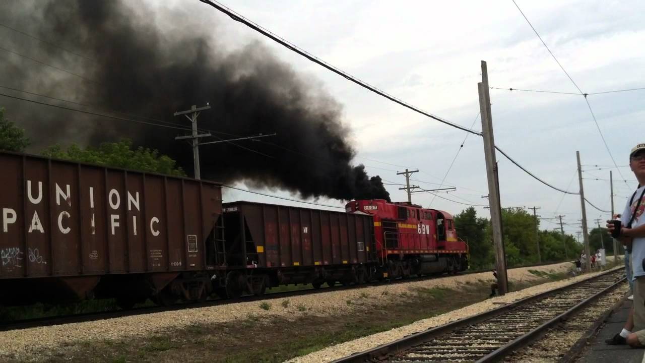 Alco Diesel Locomotive smoking it up at IRM 2012 Diesel Days