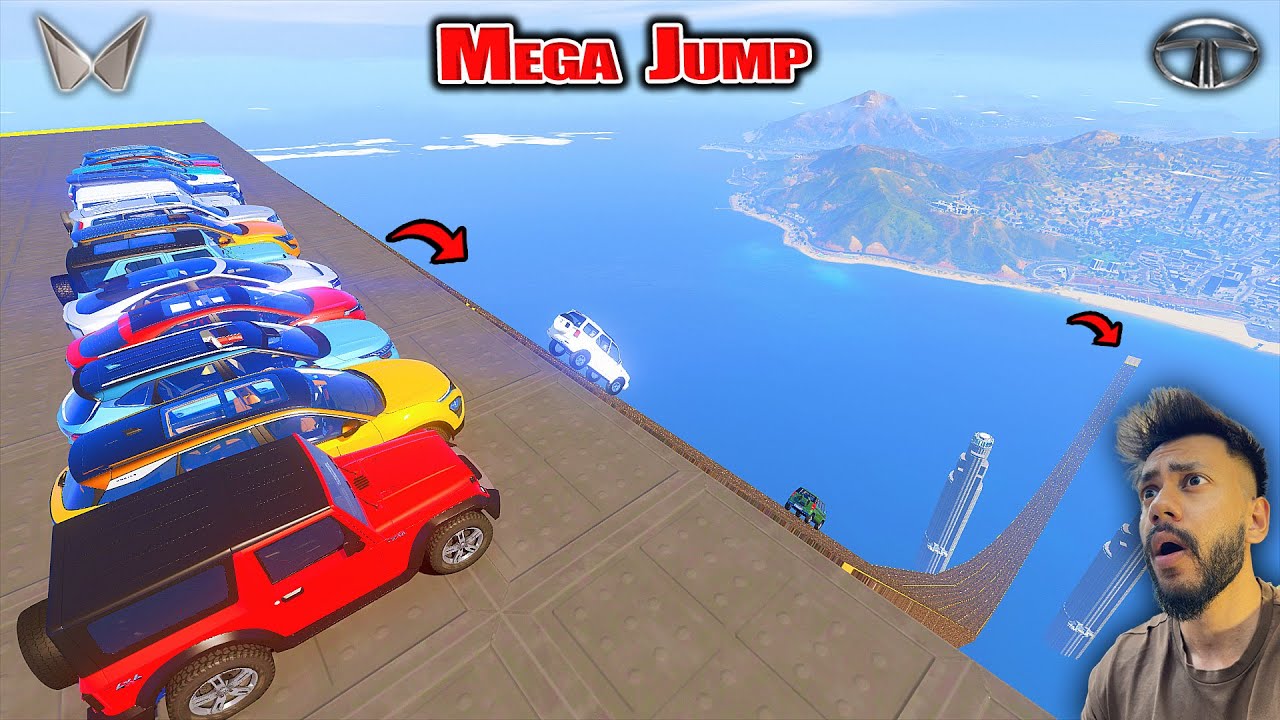 GTA 5 INDIAN CARS VS MEGA RAMP JUMP CHALLENGE |ABHISHEKKZ GAMING