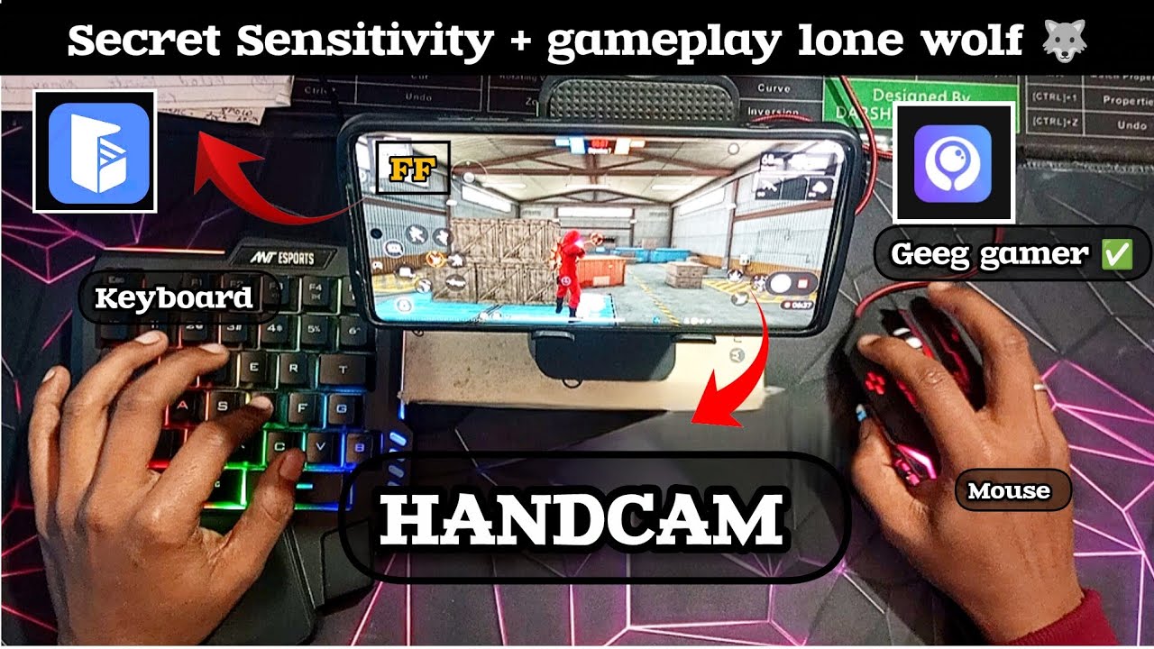 Handcam⚡ keyboard ⌨️ mouse🖱️free fire gameplay in mobile 🥷