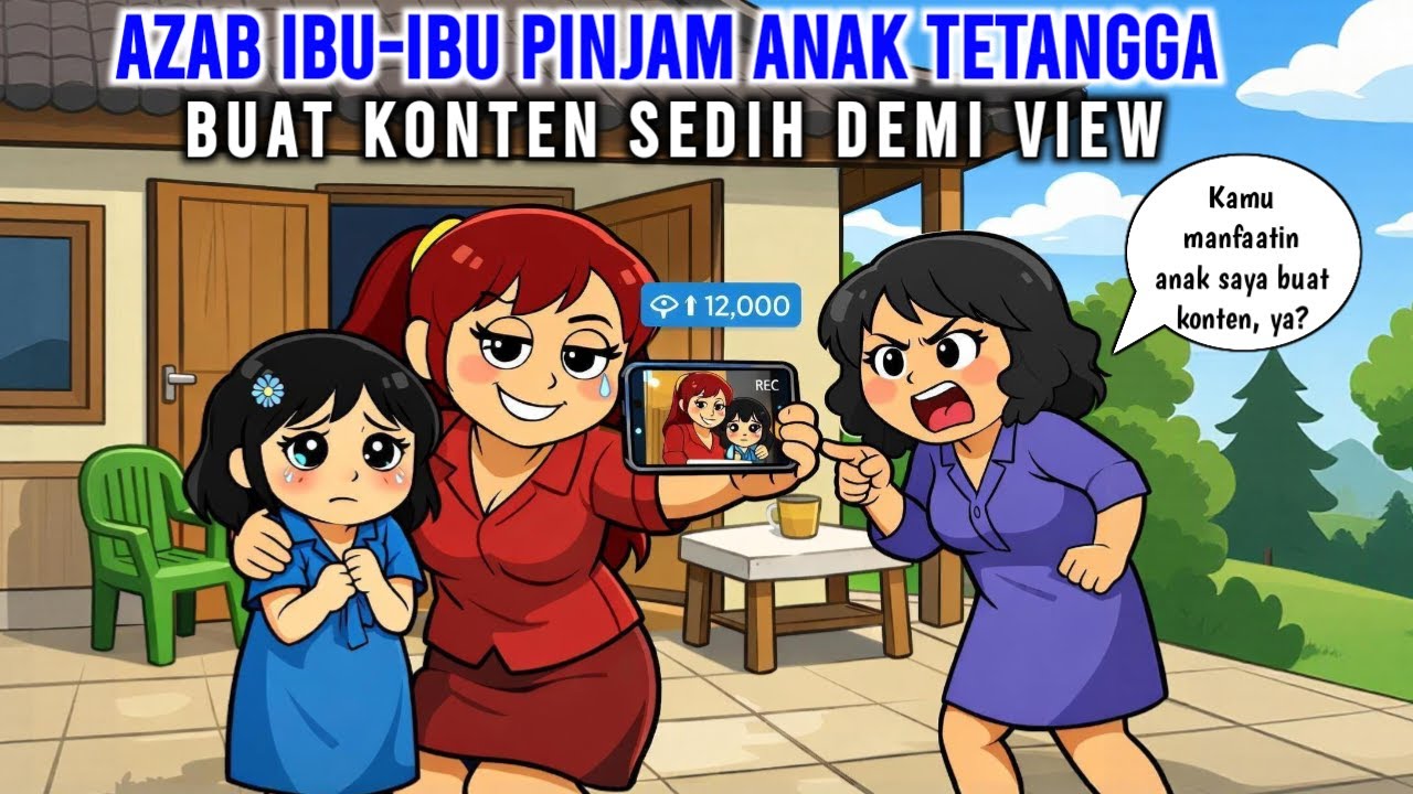 AZAB IBU-IBU PINJAM ANAK TETANGGA BUAT KONTEN SEDIH DEMI VIEW | ANIMASI AZAB