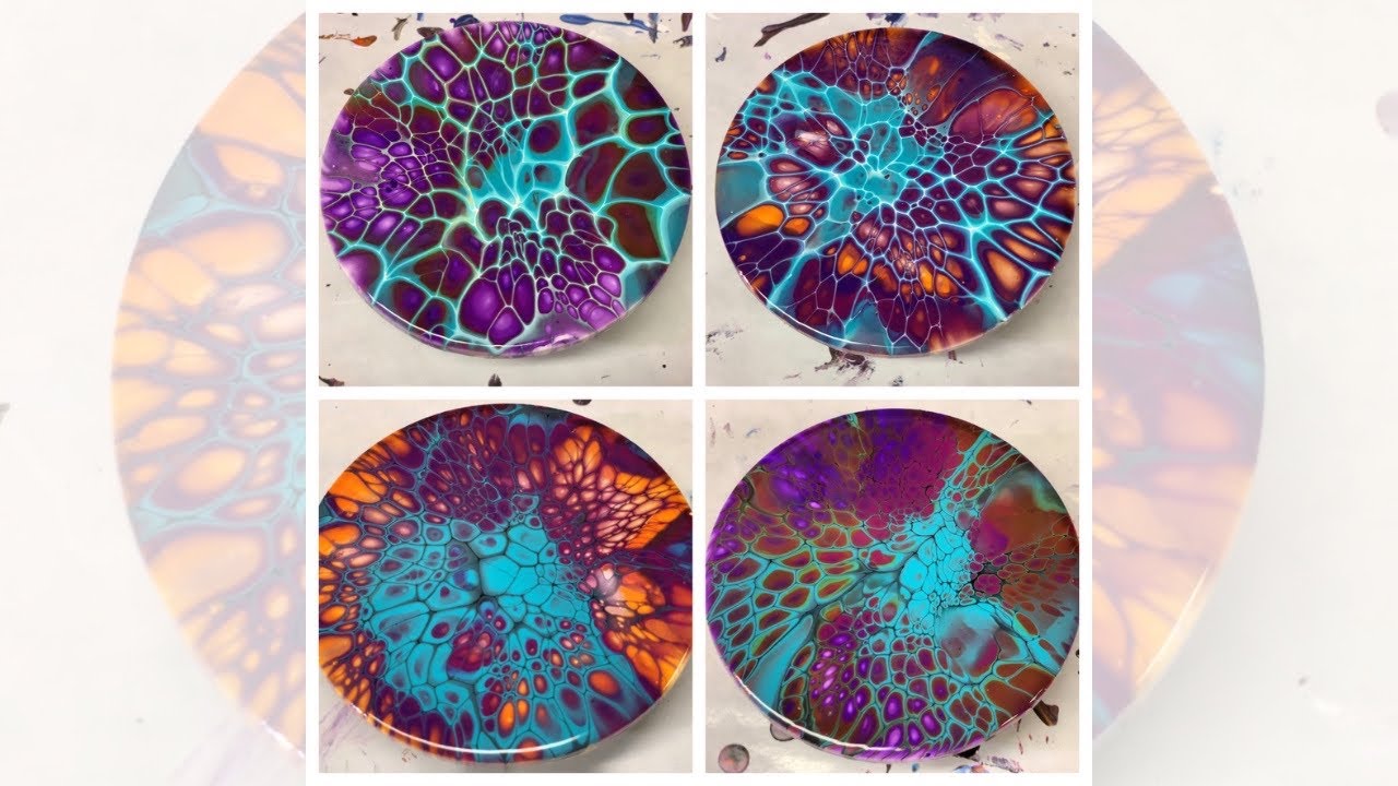 #5 EPIC Lacing on Round Coasters | Acrylic Pour Painting | Abstract | Fluid Painting