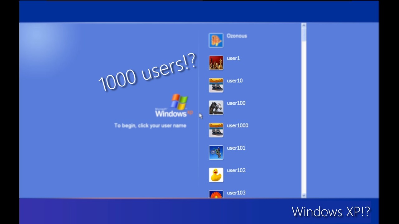 Creating 1000 users in Windows XP!