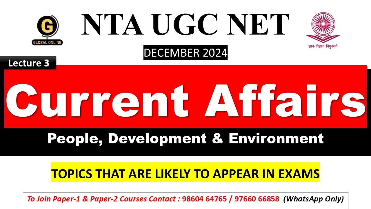 Current Affairs MCQs on People Development & Environment | UGC NET Paper 1 Preparation in English