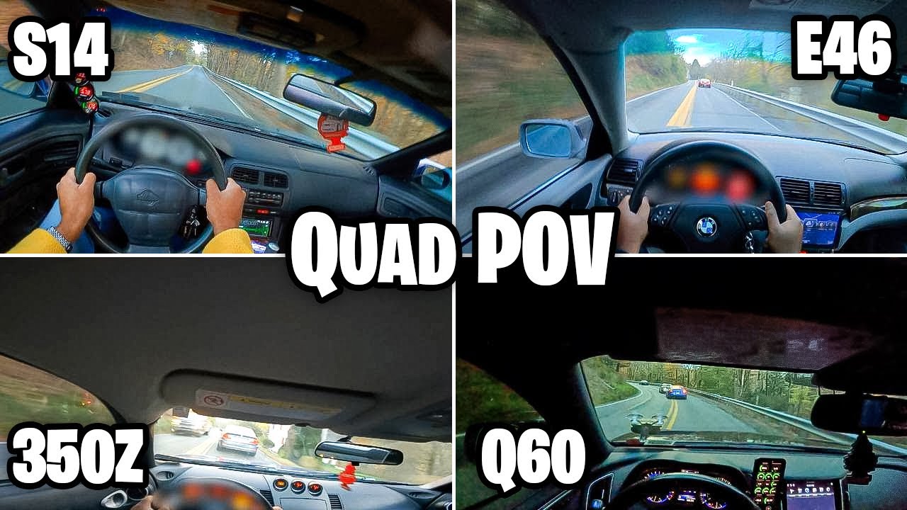 FIRST EVER QUAD POV DRIVE!!! + My S14 vs. my 350Z