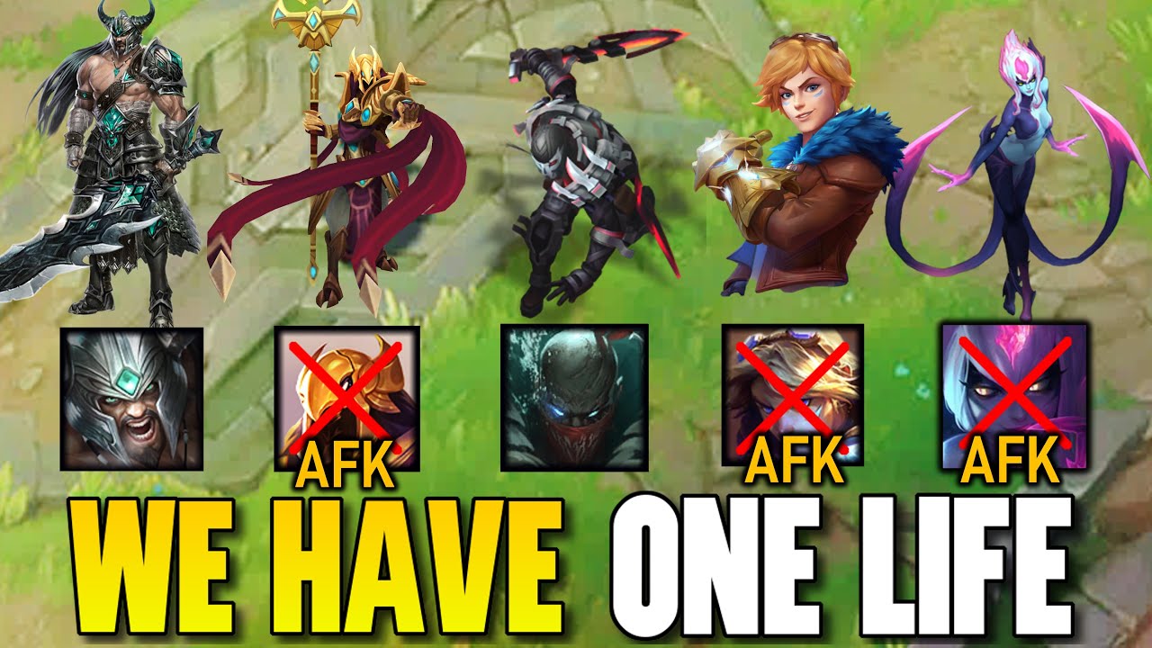 LEAGUE OF LEGENDS BUT WE ONLY HAVE 1 LIFE! (IF WE DIE WE HAVE TO AFK)