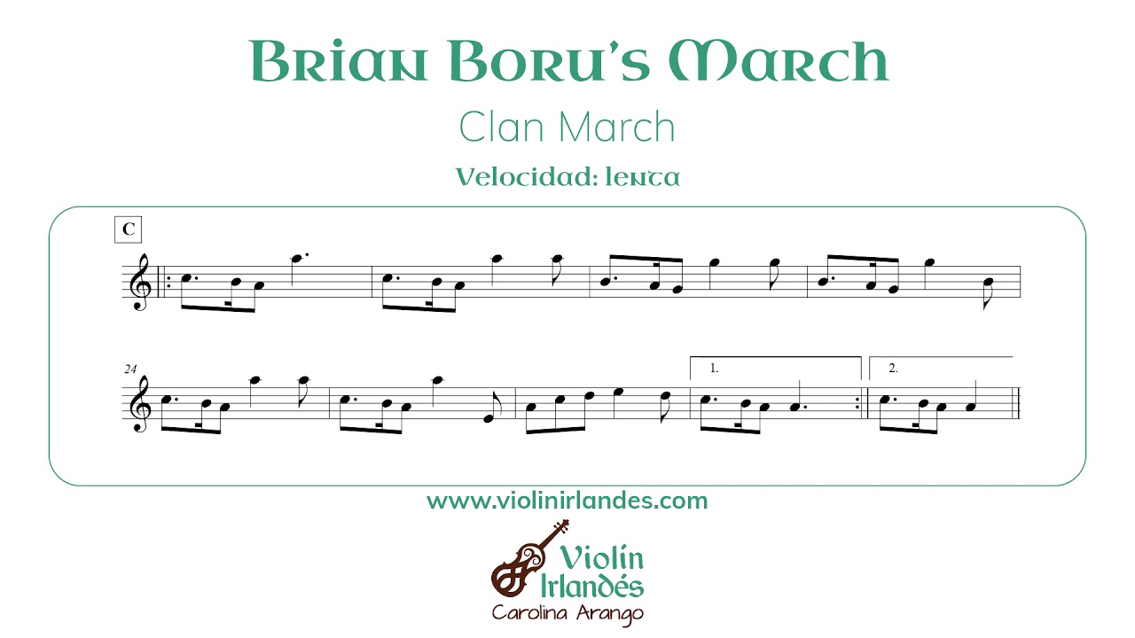 Practica BRIAN BORU'S MARCH con Partitura - Velocidades (Lenta, Media y Rápida) [VIOLÍN IRLANDÉS 🎻]