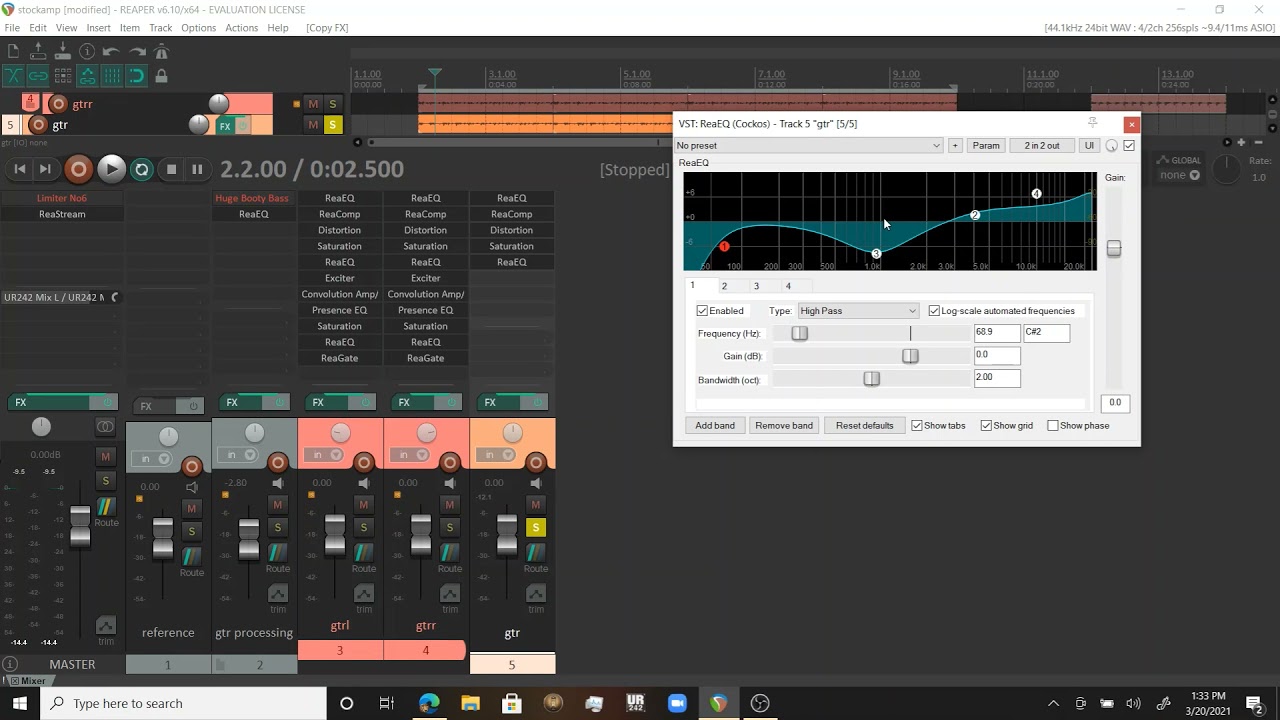 Metal Guitar Tone in Reaper with Stock Plugins