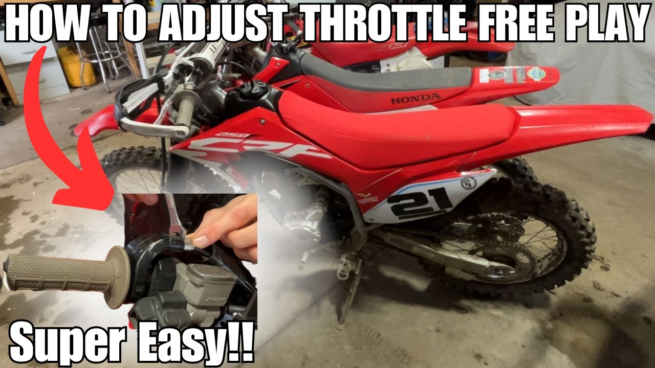 How To Adjust Throttle Free Play On A Dirt Bike EASY! Honda CRF250F