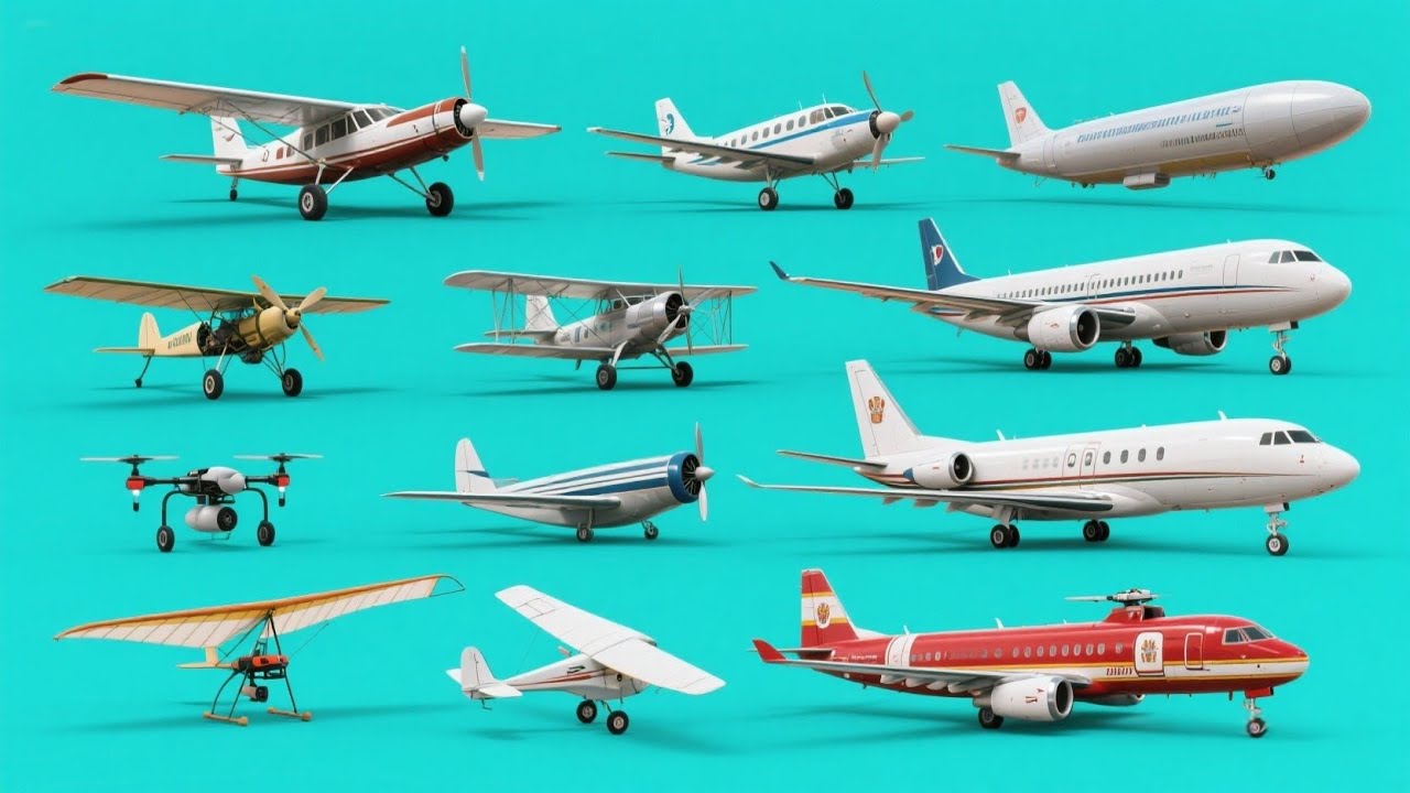 Aprende los nombres de los aviones en espa&ntilde;ol | Video educativo para ni&ntilde;os