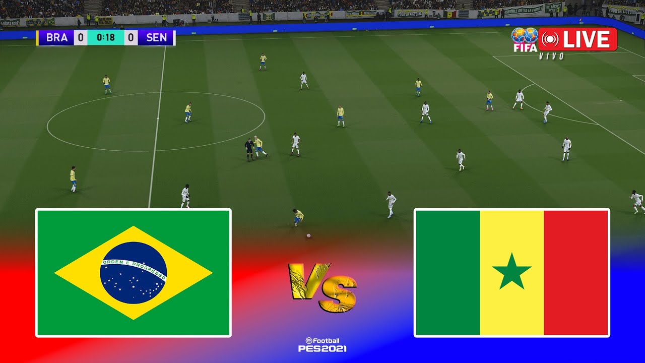 🔴BRAZIL vs SENEGAL - International Friendly 2025 Match | Pes 21 Gameplay - Simulation ao vivo
