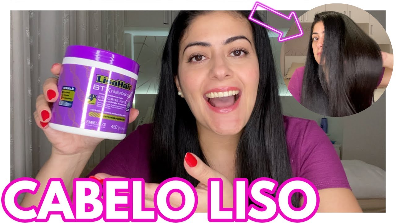 CABELO LISO! Testei o LisaHair BTX Hialurônico da Embelleze