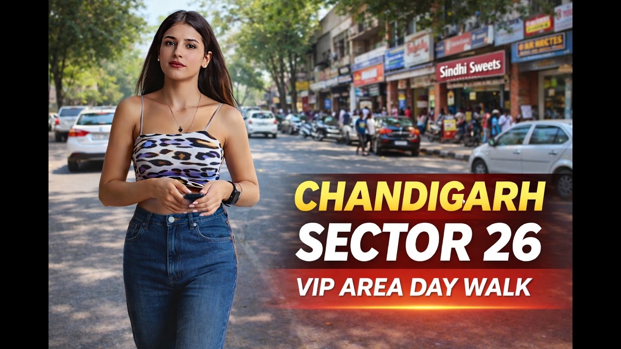 CHANDIGARH DAY WALK 🇮🇳 | SECTOR 26 VIP AREA | 4K WALKING TOUR | POV CITY WALK | INDIA STREET WALK