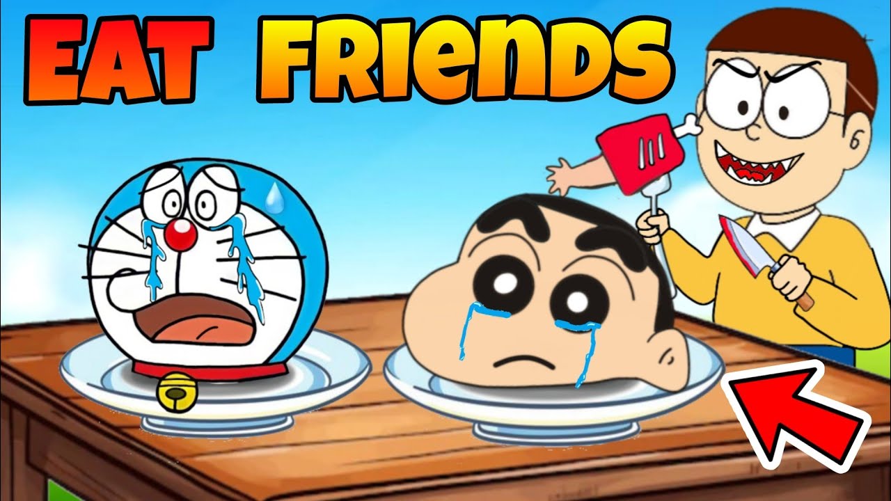Shinchan And Nobita Eat Doraemon 😱😱 | Shinchan And Nobita Game | Funny Game