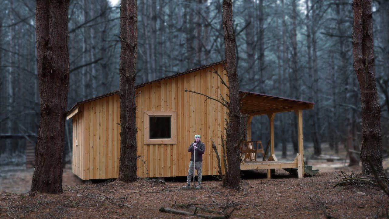 DIY remote cabin in the woods, Making steps for the terrace