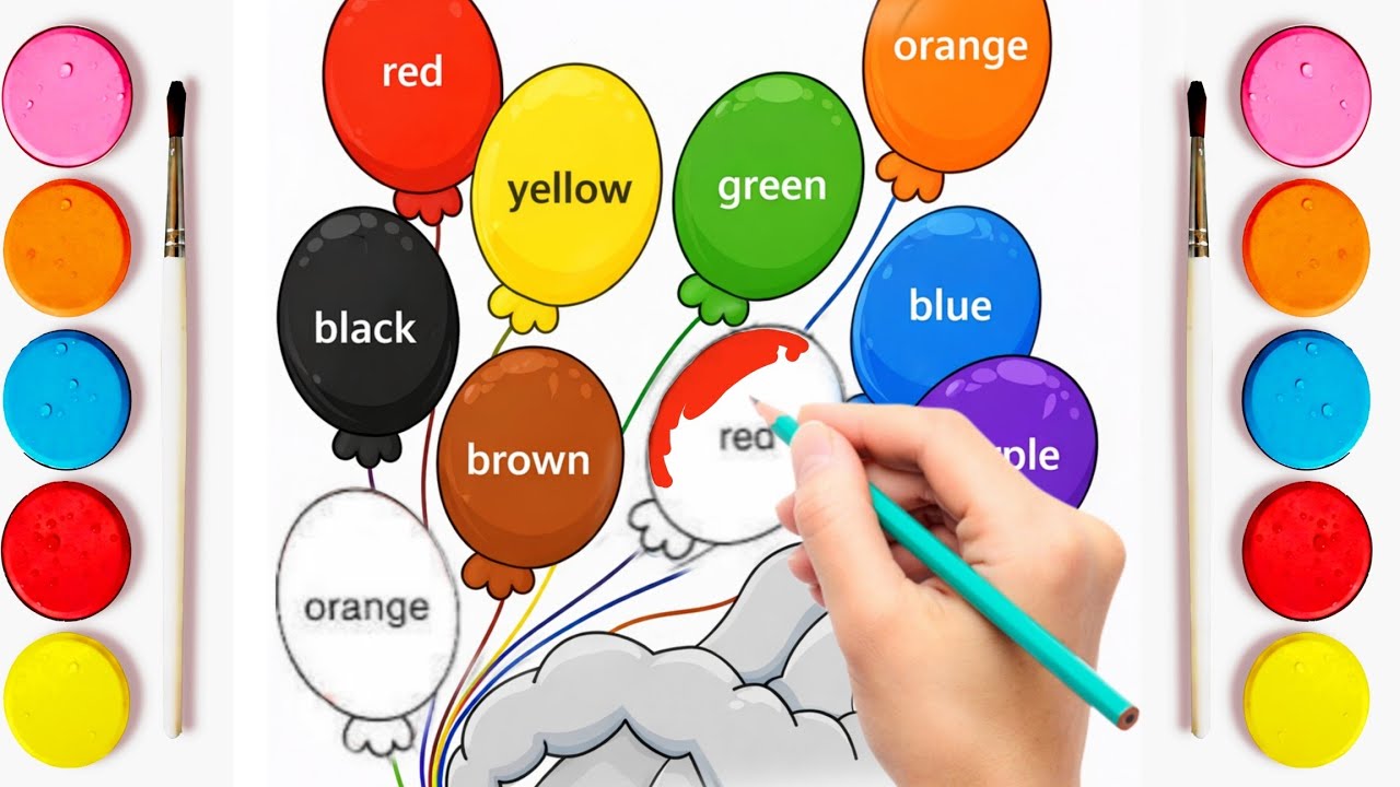 Learn Colors for Kids | Balloon Coloring | Red Yellow Green Blue Orange Fun Learning