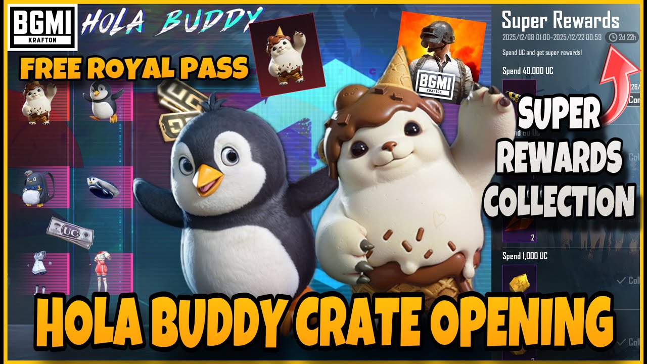NEW HOLA BUDDY CRATE OPENING 😱 | I Got INSANE Rewards?! | BGMI + Giveaway