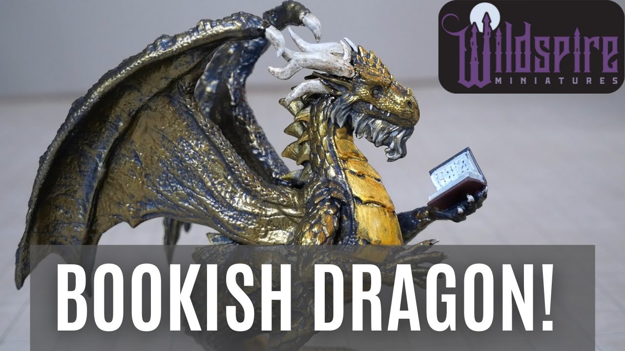Wildspire Fantasy Miniatures Review - Huge Bookish Dragon
