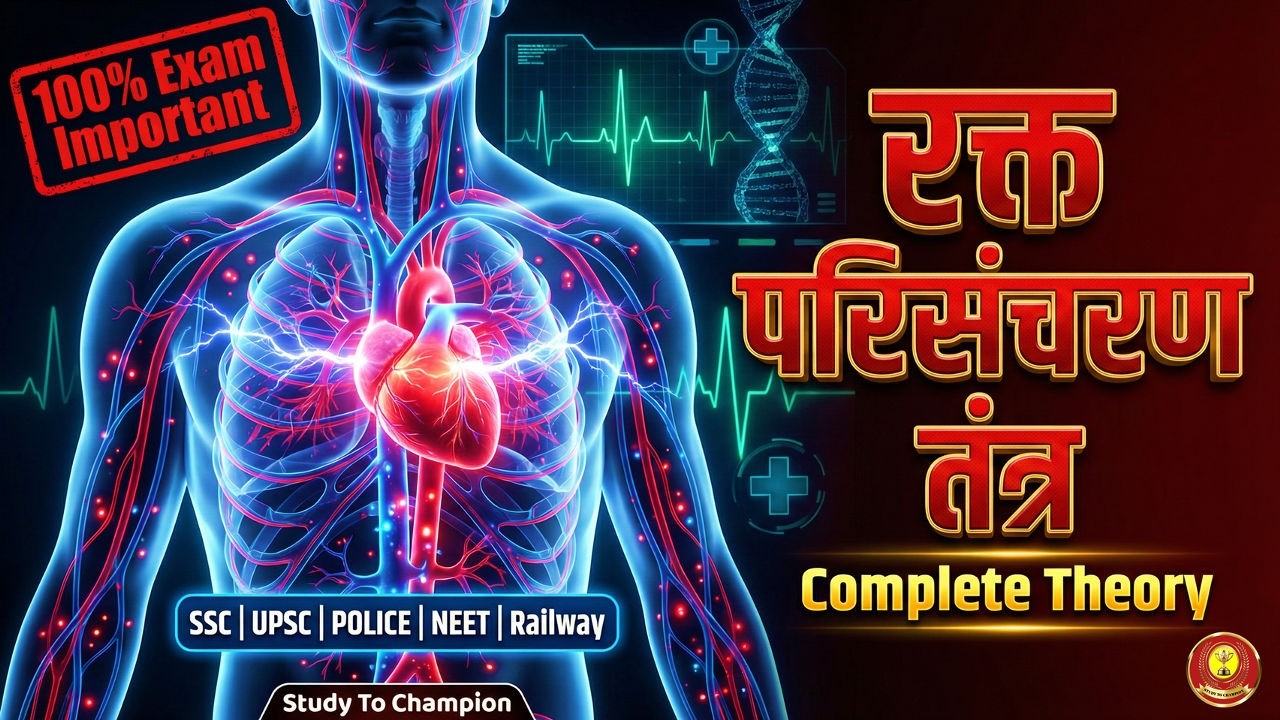 मानव रक्त परिसंचरण तंत्र (Human Circulatory System)Full Theory Class | One Shot |SSC, Railway,police